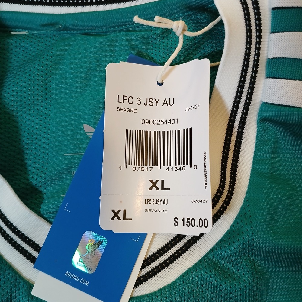 adidas Liverpool FC 2025/26 Third Jersey Green Men's XL JV6428 NWT - Picture 12 of 15